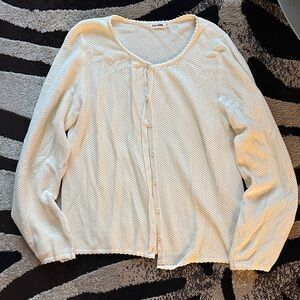 Djerf Avenue Amorini Cream Textured Cardigan